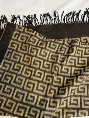 Cream and brown  winter shawl